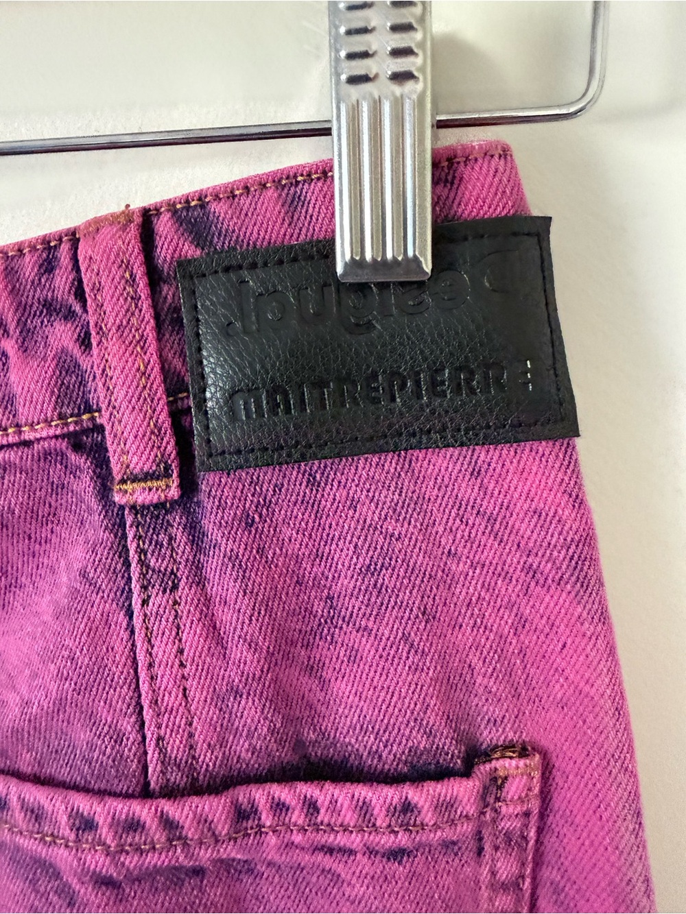 317. NWT DESIGUAL MAITREPIERRE WIDE-LEG ACID WASH JEAN - Picture 6 of 7